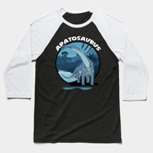 Apatosaurus Dinosaur Design With Background Baseball T-Shirt